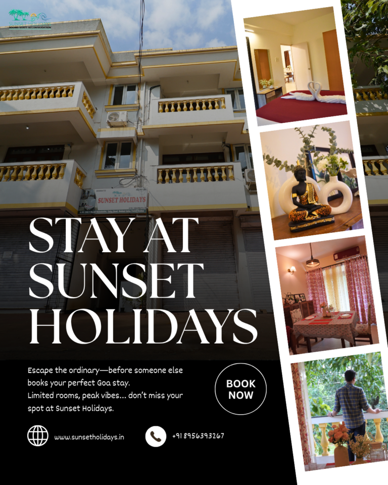 Sunset Holidays Goa | Studio Rooms & 2BHK Apartments in Colva